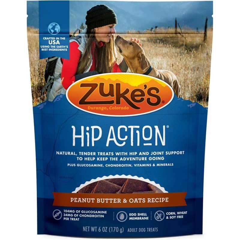 Zukes Hip Action Dog Treats - Peanut Butter & Oats Recipe - 6 oz Zukes Hip Action Dog Treats - Peanut Butter & Oats Recipe - 6 oz