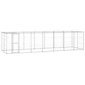Outdoor Dog Kennel Galvanized Steel with Roof 182.3 ftÂ¬â‰¤