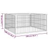 Dog Playpen 4 Panels Black 39.4"x19.7" Powder-coated Steel